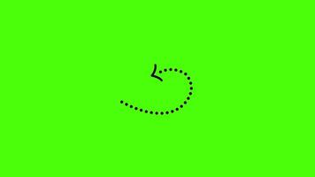 A curved black arrow animation on a green screen background, ideal for motion graphics and creative business presentations. video