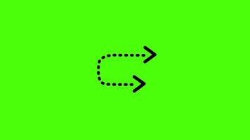 Dynamic green screen arrow dotted animation with flowing arrow-shaped dotted patterns in seamless motion. Perfect for directional visual effects video