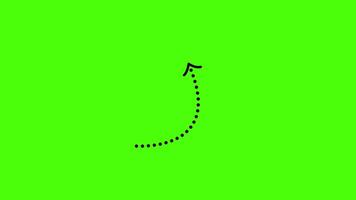 Curved black arrow animation on a green screen background, ideal for motion graphics and creative business presentations. Suitable for editors needing an animated arrow effect. video