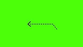 Dynamic green screen arrow dotted animation with flowing arrow-shaped dotted patterns in seamless motion. Perfect for directional visuals video
