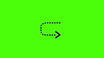 Dynamic green screen arrow dotted animation with flowing arrow-shaped dotted patterns in seamless motion. Perfect for directional visual effect video