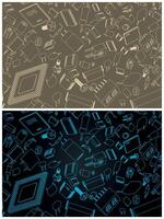 Electronic components and circuitry illustrations vector