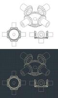 Bevel Gear Module blueprints vector
