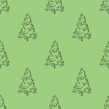 twenty-four Seamless pattern with geometric minimal scandinavian Christmas tree doodle for decorative print, wrapping paper, greeting cards and fabric vector