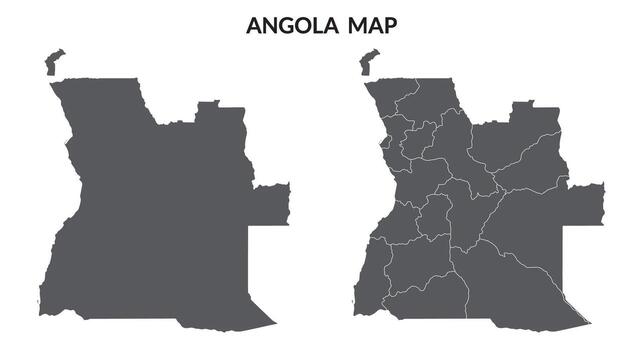 angola mapa colocar. mapa de angola en conjunto con gris color vector