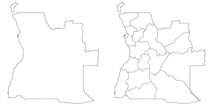 angola mapa colocar. mapa de angola en conjunto con blanco color vector