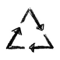 Hand drawn recycle arrow icon forty Recycling resources symbol Reuse of materials, zero waste, green environment, saving the planet vector