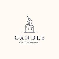 candle light line art logo minimalist illustration design, hot candle melt logo design vector