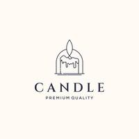 candlelight line art logo minimalist illustration design symbol vector