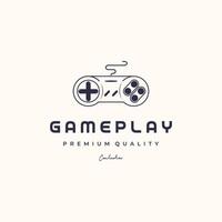 gamepad device line art logo minimalist illustration design, game virtual device logo design vector