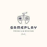 gamepad joystick line art logo minimalist illustration design, game controller symbol design vector
