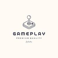 Game play device logo design line art icon minimalist vector