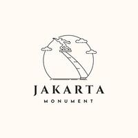 dirgantara monument of jakarta line art logo minimalist illustration design, landmark iconic monument symbol design vector