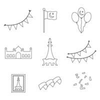 Independence Day Pakistan Coloring Book. EPS 10. Easy to Edit vector