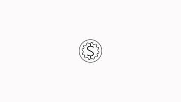 Animated dollar coin line ui icon. Payment. Banking and finance. video