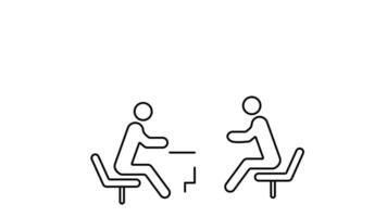 Animated meeting icons in thin line style video