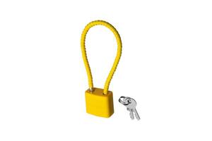 Bright Yellow Flexible Padlock with Keys photo
