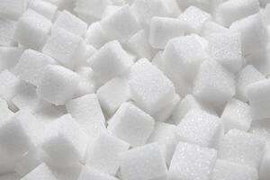 Pile of Pure White Sugar Lumps photo