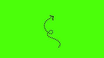 A twisted black arrow animation on a green screen background, ideal for motion graphics and creative business presentations. Suitable for editors needing an animated arrow effect. video