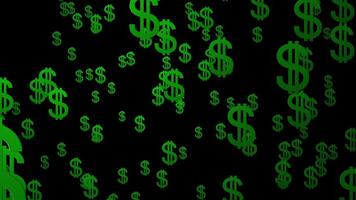 en serier av dollar tecken animering på en grön skärm bakgrund, idealisk för rörelse grafik, och kreativ företag presentationer. lämplig för redaktörer behöver ett animerad pil effekt. video