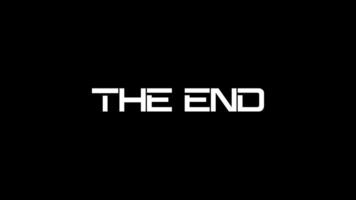 The End Digital text animation with a glitch effect. Cyberpunk text with an old TV distortion effect. The End digital Retro text effect video