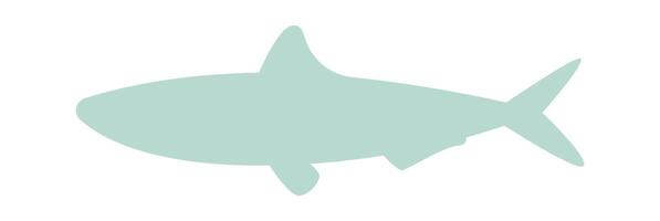 Shark shape flat icon Marine animal silhouette Illustration vector