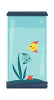 Aquarium full of water with fish flat icon Flat Illustration vector