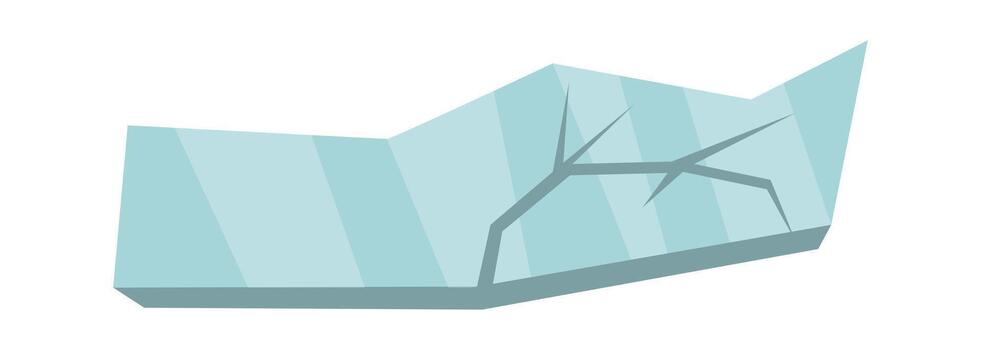 Piece of broken glass flat icon Trash sorting and utilization Flat Illustration Hand Drawn Icon vector