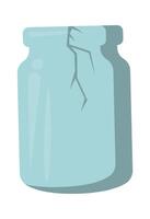 Broken glass jar flat icon Trash sorting and utilization vector