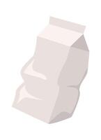 Crumpled paper garbage flat icon Waste sorting and utilization Flat Illustration Icon vector