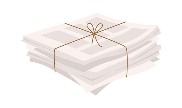 Newspapers pack garbage flat icon Waste sorting and utilization vector