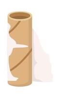 Toilet paper sleeve flat icon Sorted and utilized garbage vector