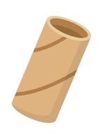Toilet paper sleeve flat icon Sorted and utilized garbage Illustration vector