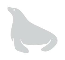 Seal shape flat icon Cartoon animal silhouette vector