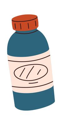 Medicines in bottle flat icon Plastic package for pills Illustration