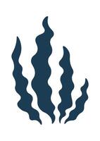 Seaweed silhouette flat icon Seafood shape Flat Illustration Hand Drawn Icon vector