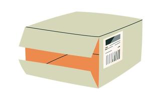 Open cardboard box flat icon Bill of lading vector