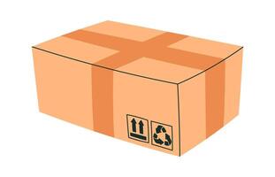 Open cardboard box flat icon Bill of lading Illustration vector