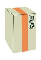 Cardboard box flat icon Recycling material vector