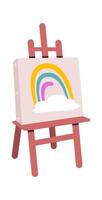 Cute picture on easel flat icon Art therapy Flat Illustration Icon vector
