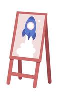 Cute picture on easel flat icon Art therapy Flat Illustration Hand Drawn Icon vector