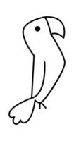 Cute parrot line icon art Small pet Flat Illustration Icon vector