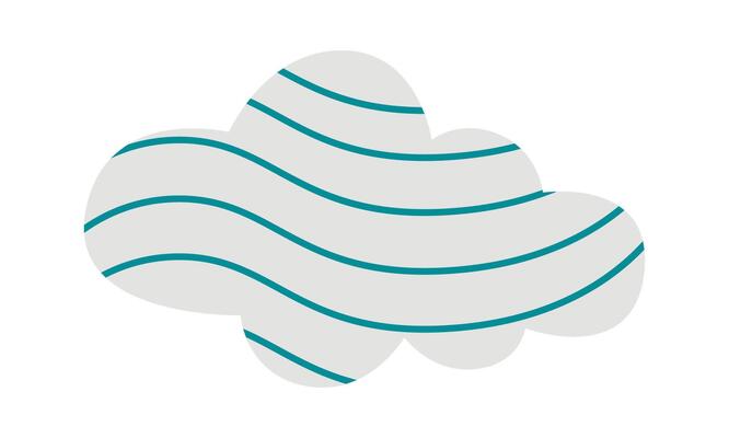 Summer abstract element flat icon Cloud with ornament