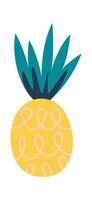 Pineapple fruit abstract summer element flat icon vector