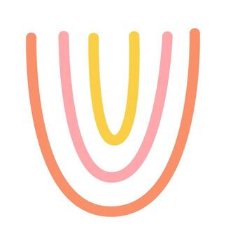 arco iris en líneas plano icono verano resumen elemento vector