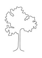 Drawing doodle tree in line art Illustration vector
