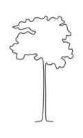 Drawing doodle tree in line art Flat Illustration vector