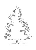 Drawing doodle tree in line art Flat Illustration Hand Drawn Icon vector