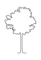 Flat Illustration Icon Drawing doodle tree in line art vector