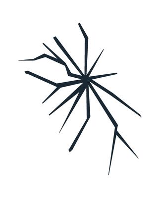 Crack flat illustration Curly line on broken things Illustration